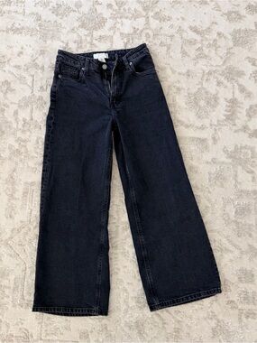 H&M high waisted wide leg ankle jeans